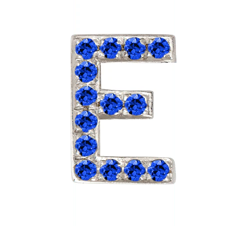 White Gold, Blue Sapphire Letter Bead - Image 7