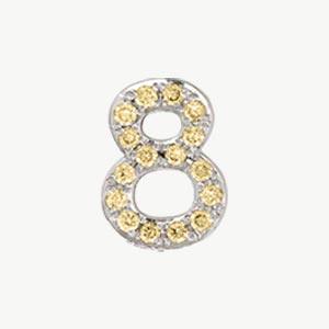 White Gold, Yellow Sapphire Number Bead - Image 10