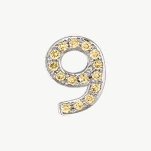 White Gold, Yellow Sapphire Number Bead - Image 11