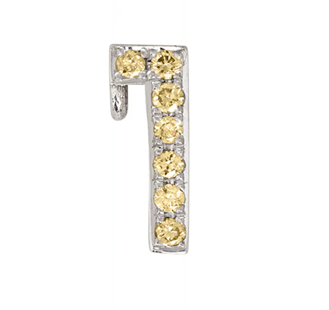 White Gold, Yellow Sapphire Number Bead - Image 13
