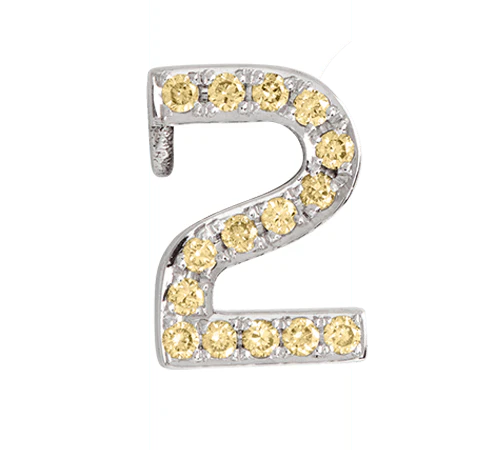White Gold, Yellow Sapphire Number Bead - Image 14