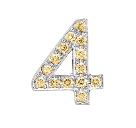 White Gold, Yellow Sapphire Number Bead - Image 16