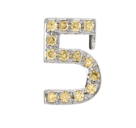 White Gold, Yellow Sapphire Number Bead - Image 17