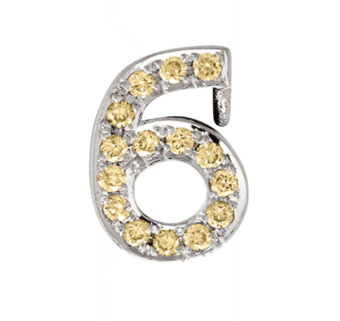 White Gold, Yellow Sapphire Number Bead - Image 18