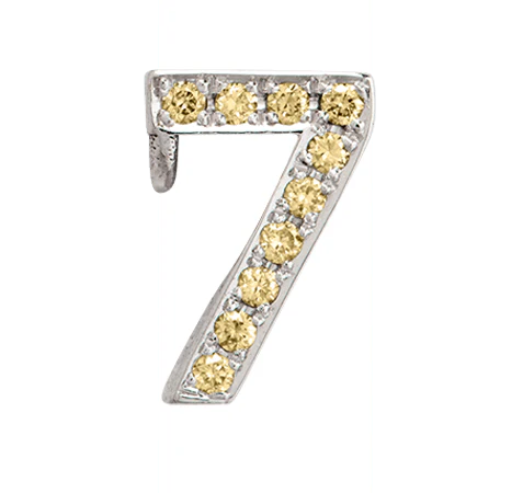 White Gold, Yellow Sapphire Number Bead - Image 19