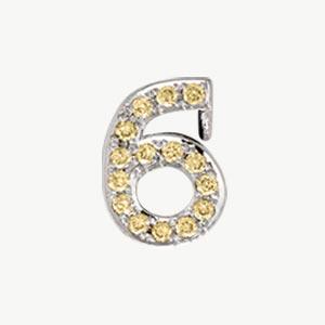 White Gold, Yellow Sapphire Number Bead - Image 8