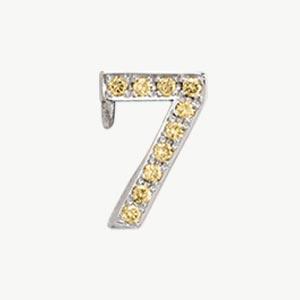 White Gold, Yellow Sapphire Number Bead - Image 9