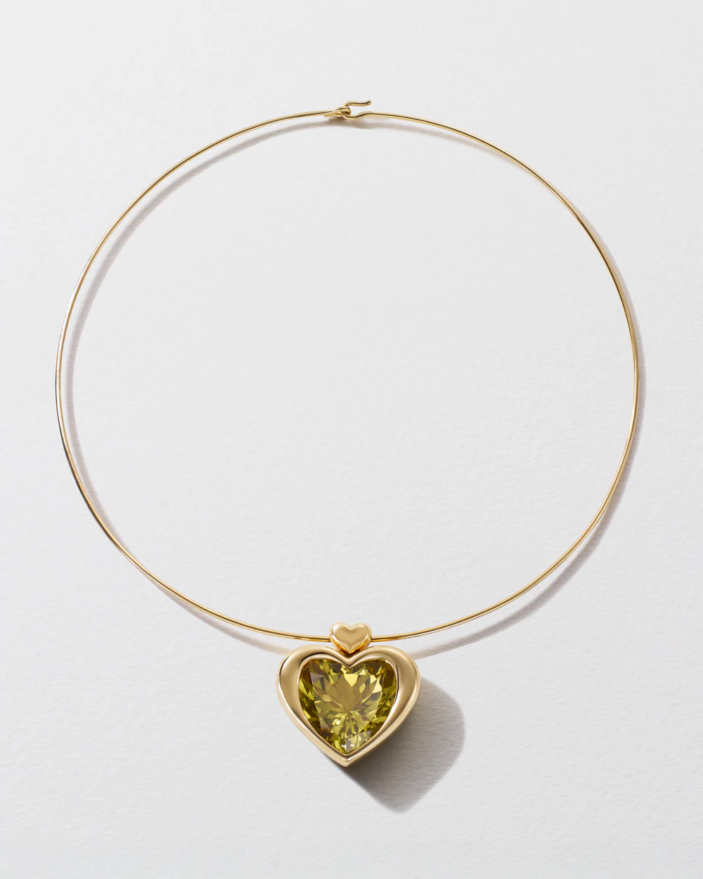 Cupid’s Big Quartz Heart Pendant on Torque Necklace - Image 3