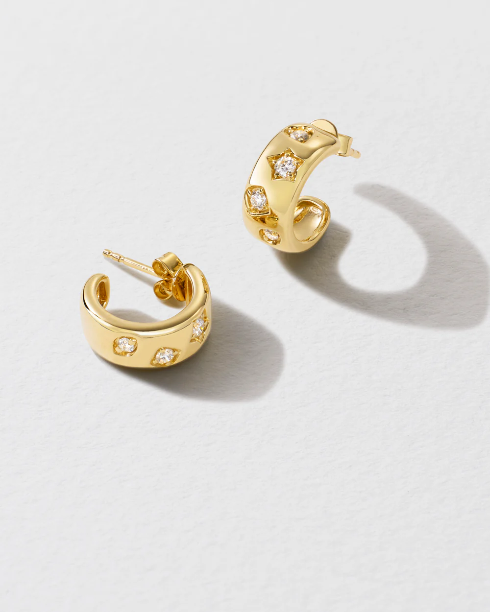Diamond Confetti Hoop Earrings - Image 3