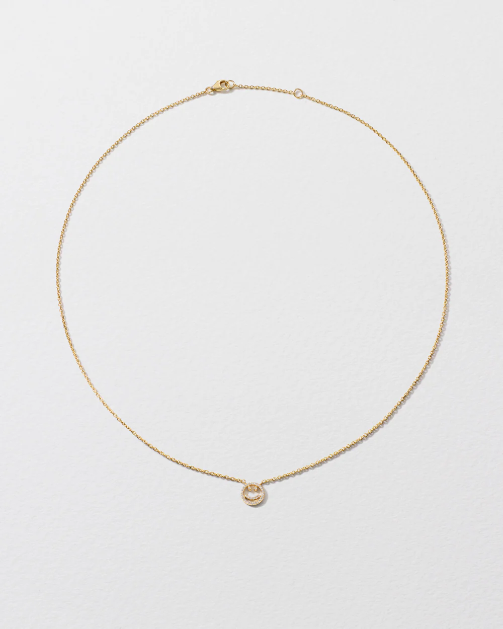 Diamond Happy Face Icon Necklace - Image 2