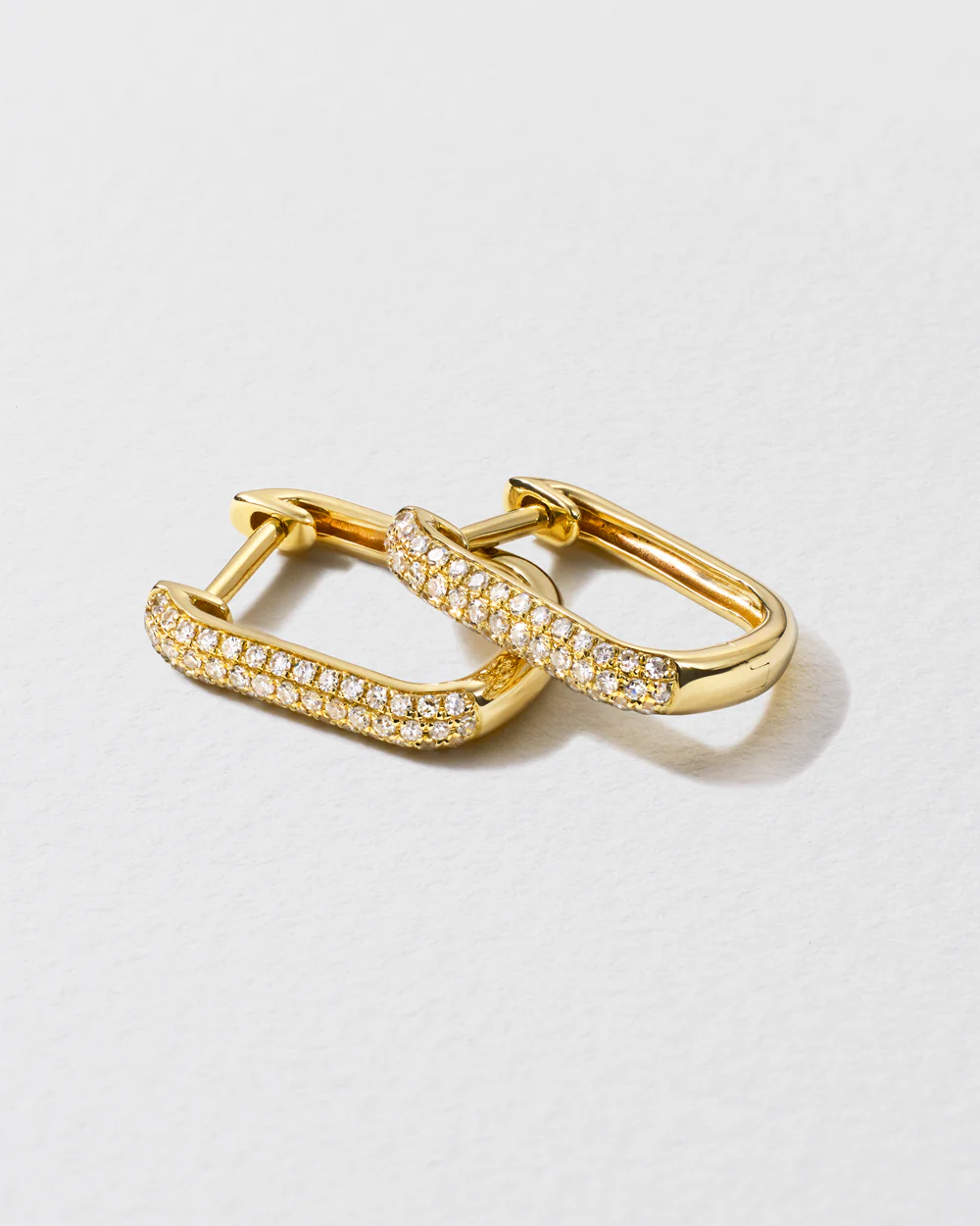 Diamond Oval Hoop Earrings - Image 3