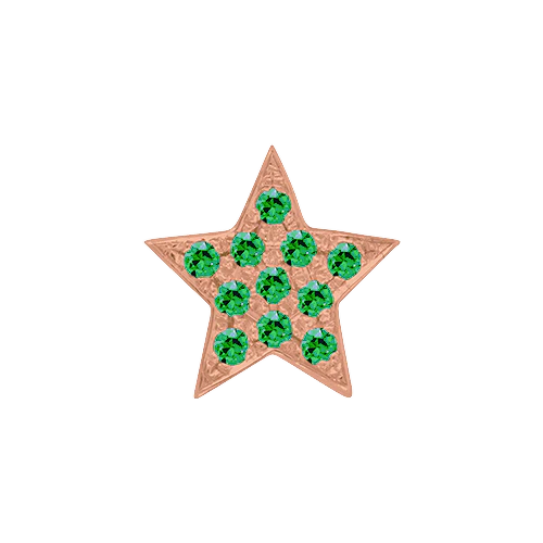 Green Garnet + 14k Rose Gold Emoji Charm - Image 2