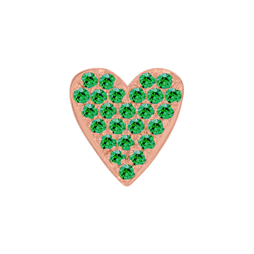 Green Garnet + 14k Rose Gold Emoji Charm - Image 3