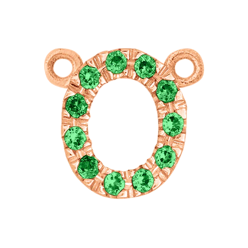 Green Garnet + 14k Rose Gold Letter Charm - Image 15