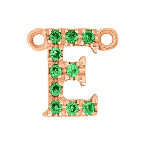 Green Garnet + 14k Rose Gold Letter Charm - Image 5