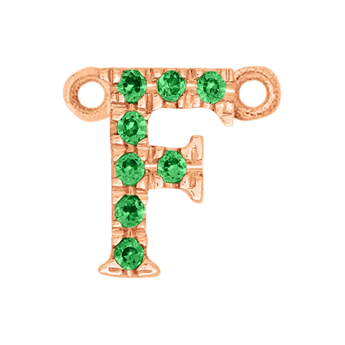 Green Garnet + 14k Rose Gold Letter Charm - Image 6