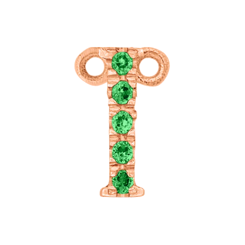Green Garnet + 14k Rose Gold Letter Charm - Image 9