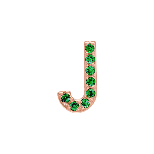 Green Garnet + 14k Rose Gold Letter Charm - Image 10