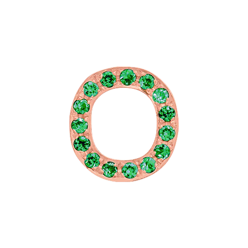 Green Garnet + 14k Rose Gold Letter Charm - Image 15