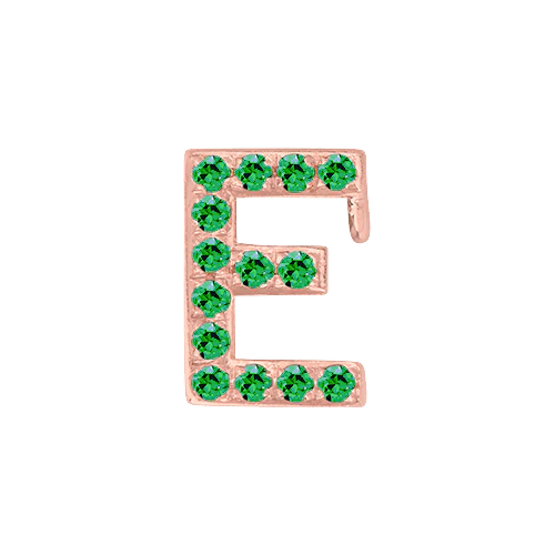 Green Garnet + 14k Rose Gold Letter Charm - Image 5