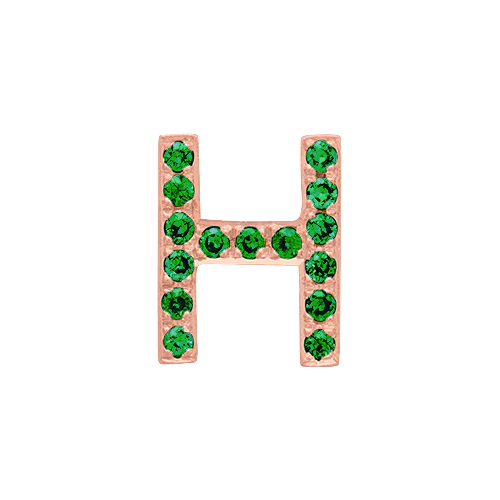 Green Garnet + 14k Rose Gold Letter Charm - Image 8