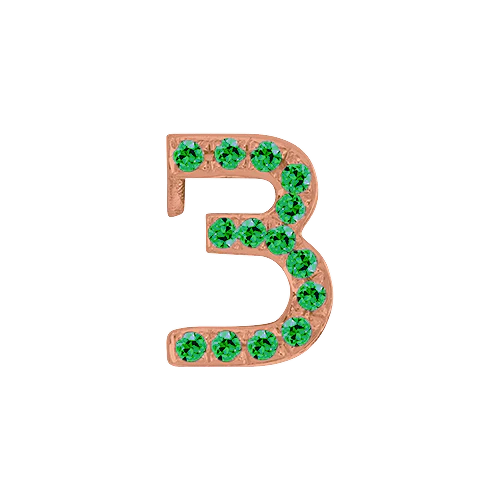 Green Garnet + 14k Rose Gold Number Charm - Image 4