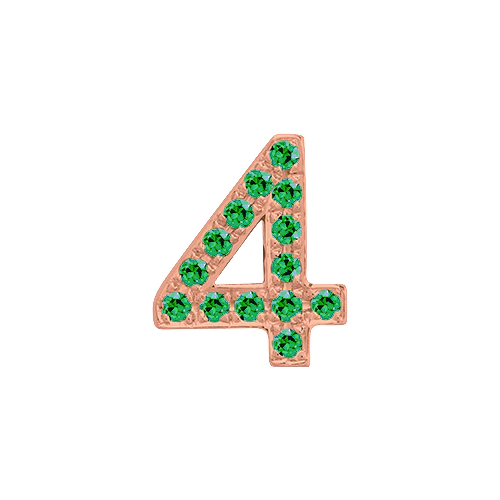 Green Garnet + 14k Rose Gold Number Charm - Image 5