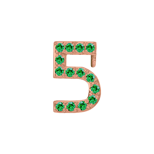Green Garnet + 14k Rose Gold Number Charm - Image 6