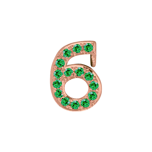 Green Garnet + 14k Rose Gold Number Charm - Image 7