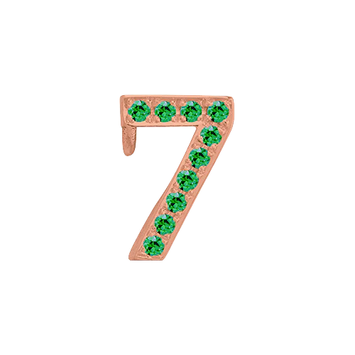 Green Garnet + 14k Rose Gold Number Charm - Image 8
