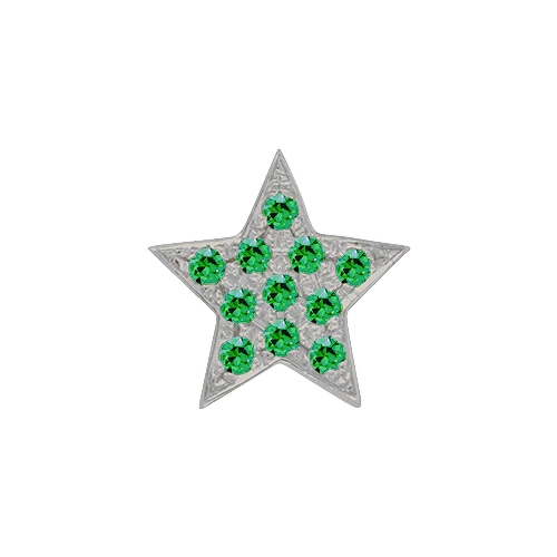Green Garnet + 14k White Gold Emoji Charm - Image 2