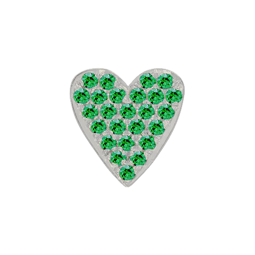 Green Garnet + 14k White Gold Emoji Charm - Image 3