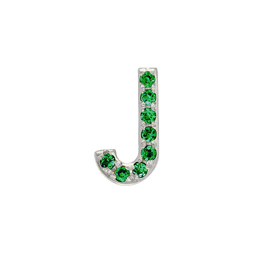 Green Garnet + 14k White Gold Letter Charm - Image 10