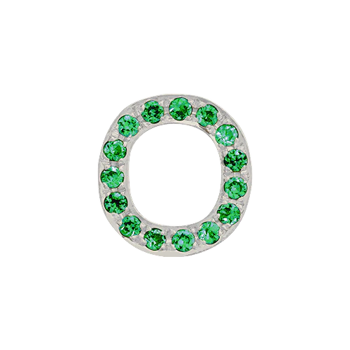 Green Garnet + 14k White Gold Letter Charm - Image 15