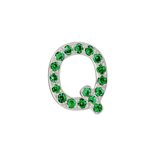 Green Garnet + 14k White Gold Letter Charm - Image 17