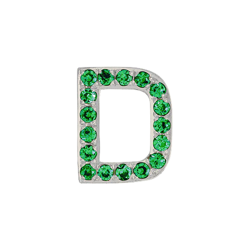 Green Garnet + 14k White Gold Letter Charm - Image 4