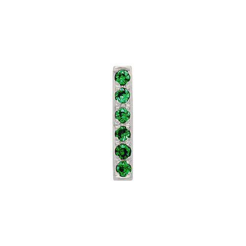 Green Garnet + 14k White Gold Letter Charm - Image 9