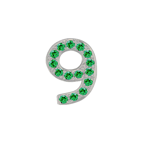 Green Garnet + 14k White Gold Number Charm - Image 10