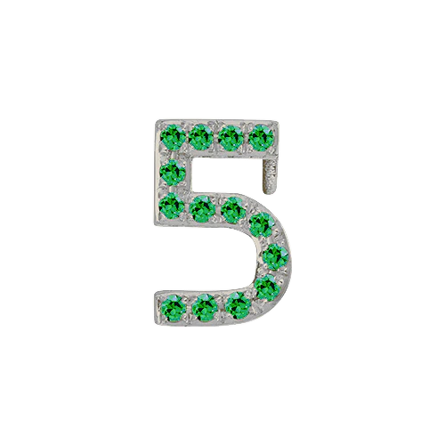 Green Garnet + 14k White Gold Number Charm - Image 6