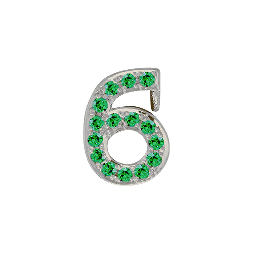 Green Garnet + 14k White Gold Number Charm - Image 7
