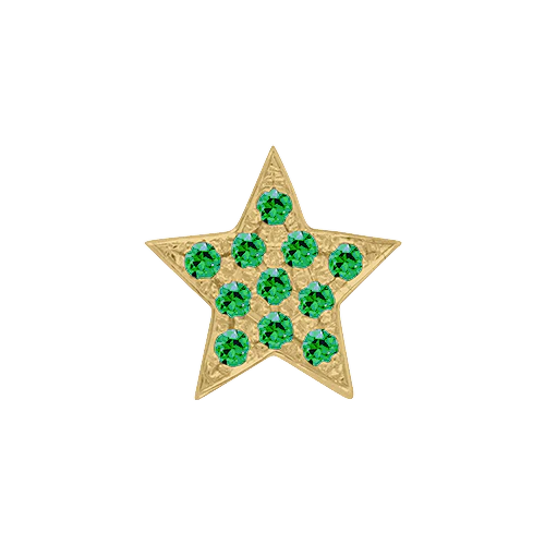 Green Garnet + 14k Yellow Gold Emoji Charm - Image 2