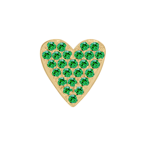 Green Garnet + 14k Yellow Gold Emoji Charm - Image 3