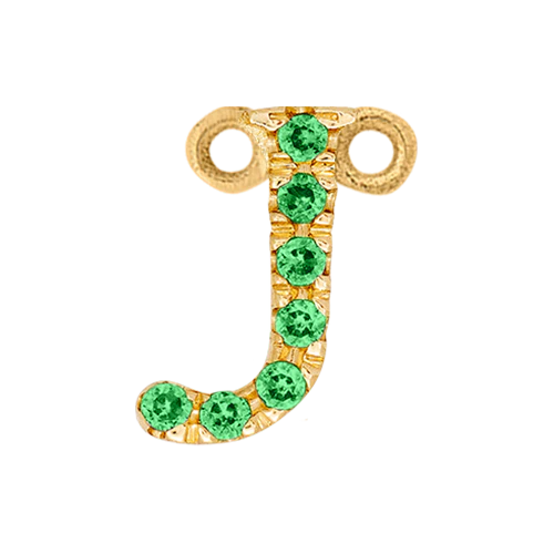 Green Garnet + 14k Yellow Gold Letter Charm - Image 10