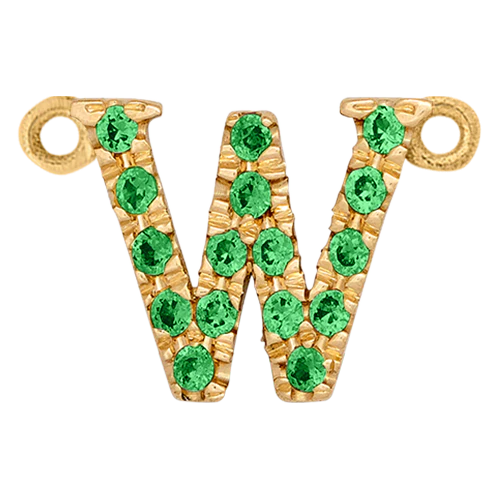 Green Garnet + 14k Yellow Gold Letter Charm - Image 23