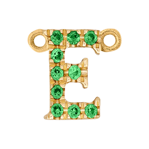Green Garnet + 14k Yellow Gold Letter Charm - Image 5