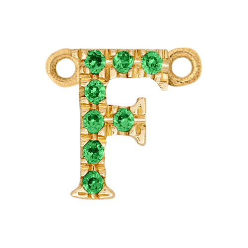 Green Garnet + 14k Yellow Gold Letter Charm - Image 6