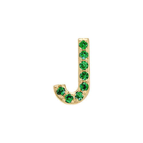 Green Garnet + 14k Yellow Gold Letter Charm - Image 10