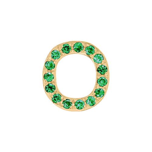 Green Garnet + 14k Yellow Gold Letter Charm - Image 15