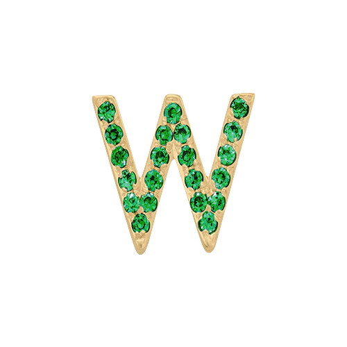 Green Garnet + 14k Yellow Gold Letter Charm - Image 23