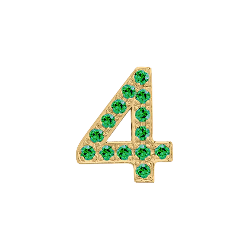 Green Garnet + 14k Yellow Gold Number Charm - Image 5